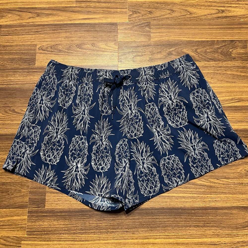 Lauren James Women's Pineapple Print Drawstring Beach Swim Shorts
